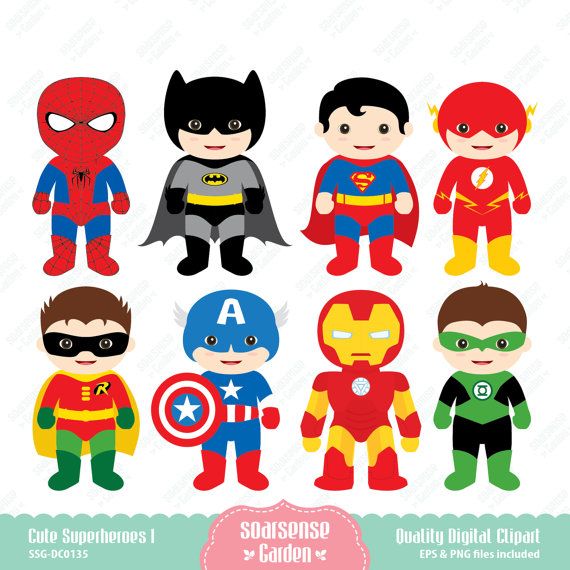 Superhero Clipart Superhero Cutout Party Ideas Digital Clipart