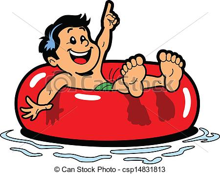 Tube   Happy Boy Floating On An Inner    Csp14831813   Search Clipart