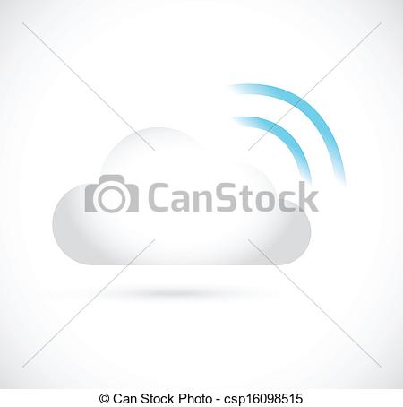 Vector Clip Art Of Wifi Cloud Computing Storage Server Illustration