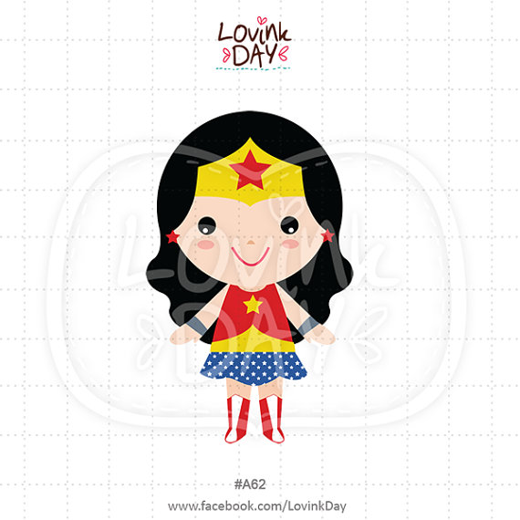 Wonder Girl Clip Art Commercial   Personal Use A62 By Lovinkday