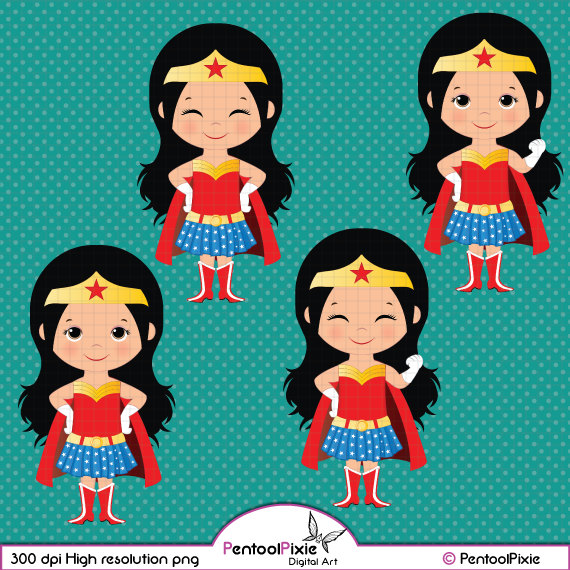 Wonder Woman Clipart Superhero Girls Clipart Girl Power Clipart    