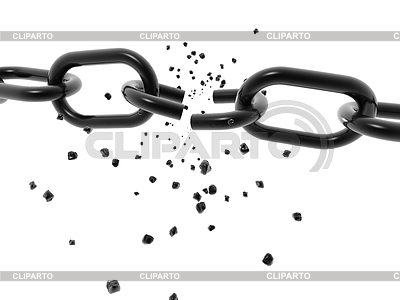 3d Chain Breaking   Isolated Over A White Background     David