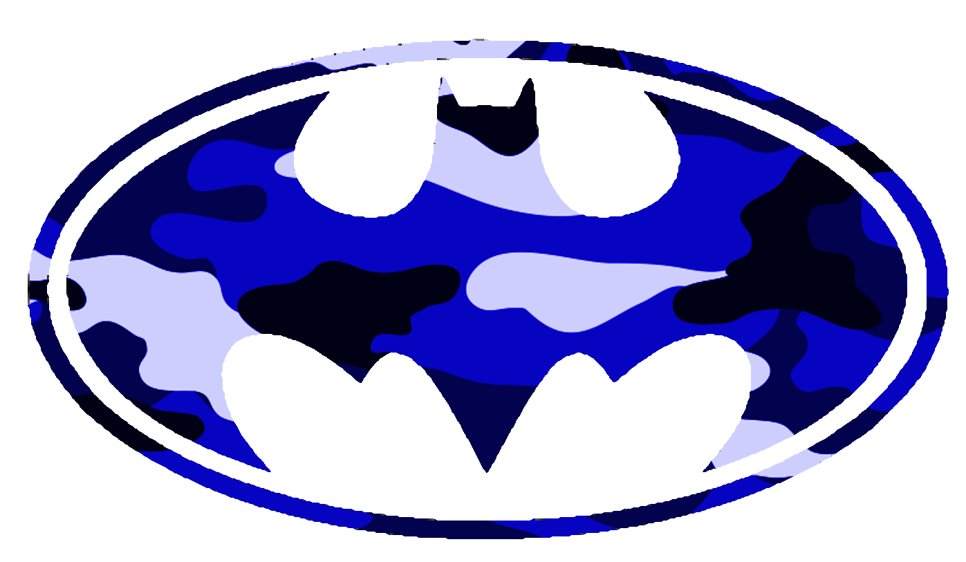 Batman Logo Blue Camo   Free Images At Clker Com   Vector Clip Art    