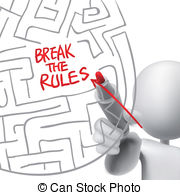 Break The Rules Drawn By A Man Clipart