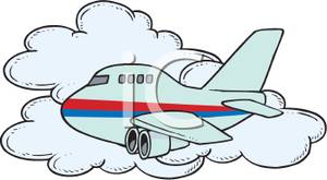 Cartoon Jumbo Jet   Royalty Free Clipart Picture