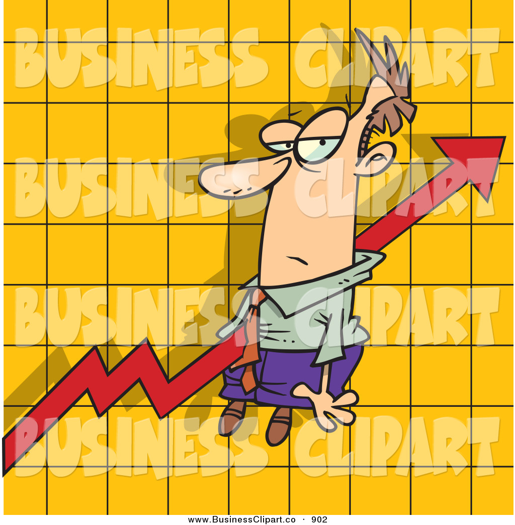 Cartoon Vector Clip Art Of A Increase Arrow On A Graph Chart Piercing