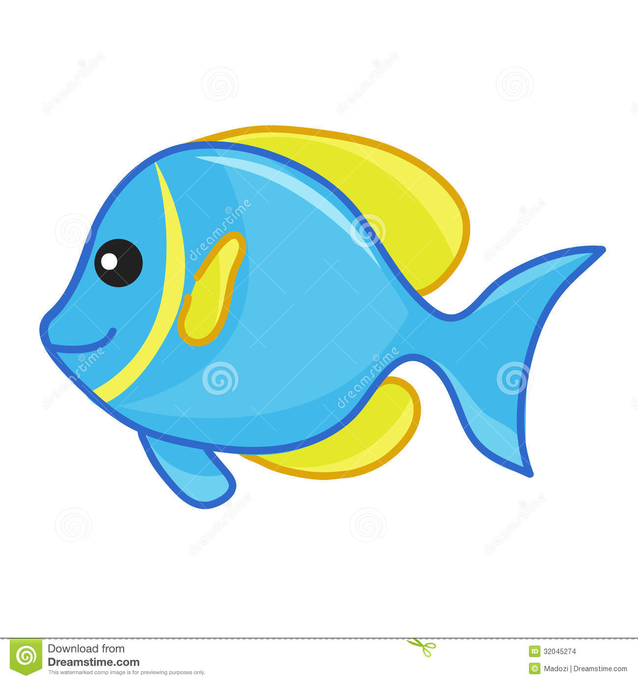 Clipart Cute Fish Blue And Yellow Cute Fish