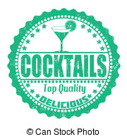 Cocktails Stamp   Cocktails Grunge Rubber Stamp On White