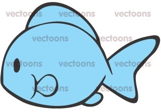 Cute Blue Fish Clipart Stock Vector Cute And Simple Blue Fish Cartoon