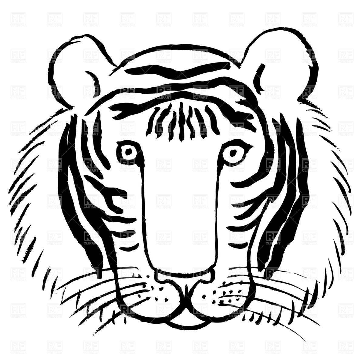 Cute Tiger Face Clip Art Tiger Face Download Royalty Free Vector File