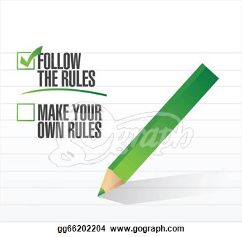 Drawing   Follow The Rules Check Of Approval Illustration  Clipart
