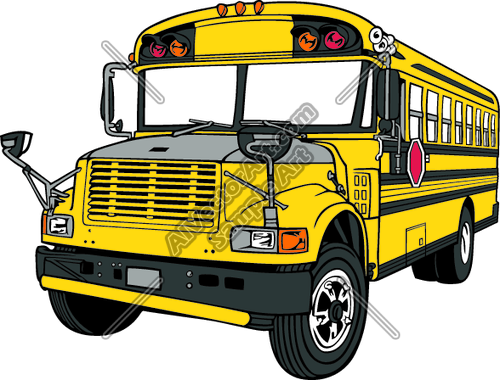 Funny Cartoon School Bus Clipart