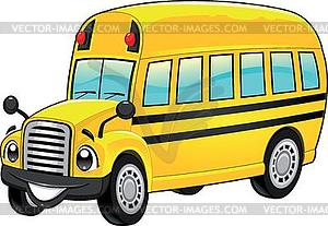 Funny School Bus   Vector Clipart
