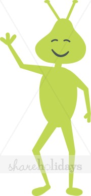 Green Alien Clipart   Party Clipart   Backgrounds