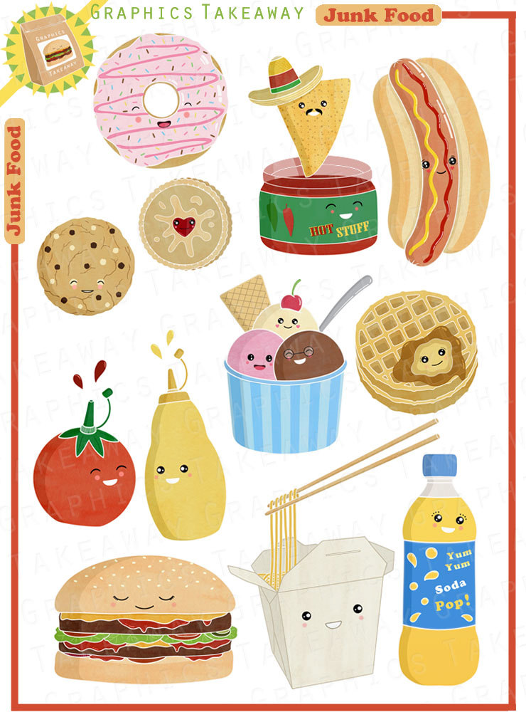 Junk Food Clipart  Digital Collage  Personal Non Commercial Use