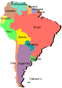 Labeled South America Map   Clipart Best
