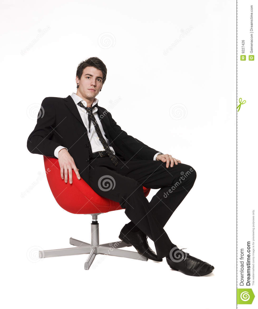Man In Red Armchair Royalty Free Stock Image   Image  9227426