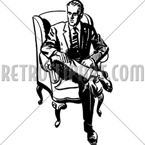 Man Sitting In Armchair Retroclipart Com