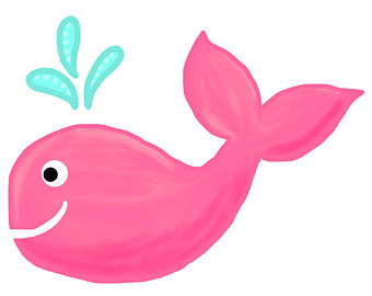 Pink Ipod Clip Art Pink Whale Original Art