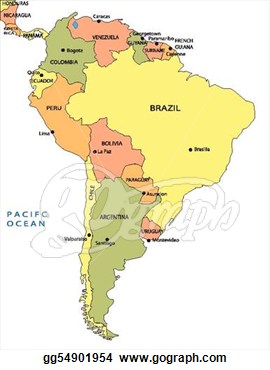 Political Map Of South America  Vector Clipart Gg54901954