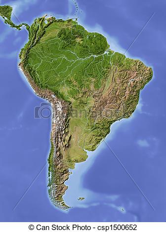 Relief Map   South America Shaded    Csp1500652   Search Clipart