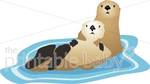 Sea Otter Family Clipart   Water Creatures Clipart