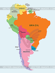 South America Map   Vector Clipart