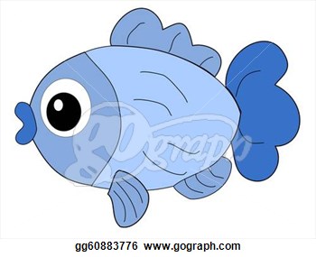 Stock Illustration   Cute Blue Fish  Clip Art Gg60883776   Gograph