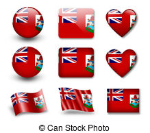 The Bermuda Islands Flag   Set Of Icons And Flags Glossy And