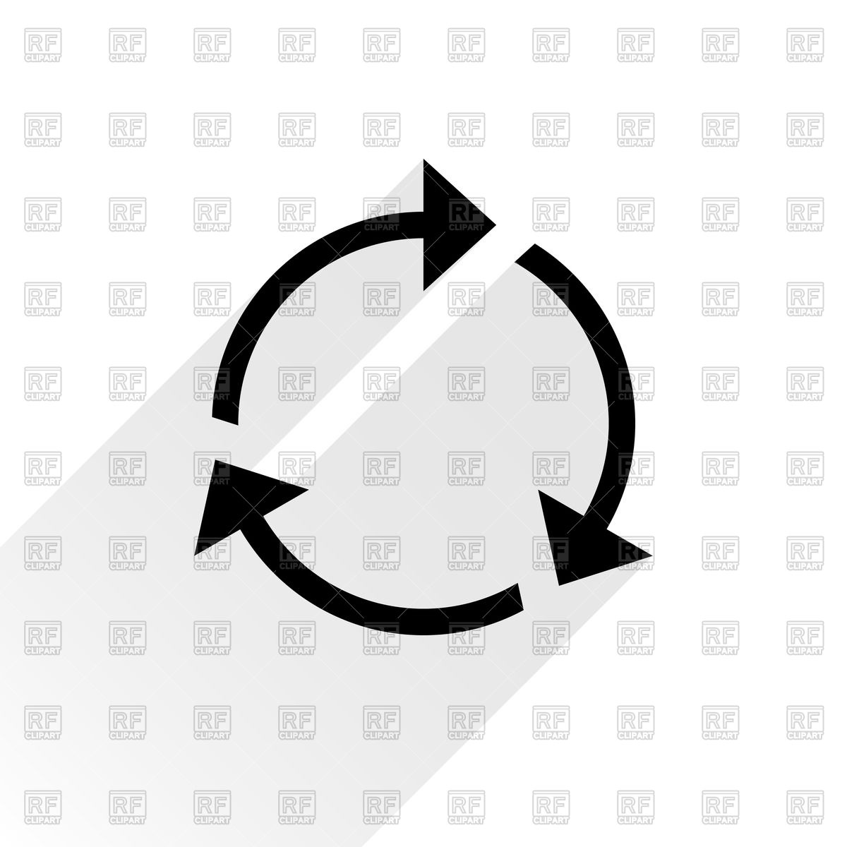 Three Sections Thin Round Arrow   Turn Symbol 48959 Download Royalty