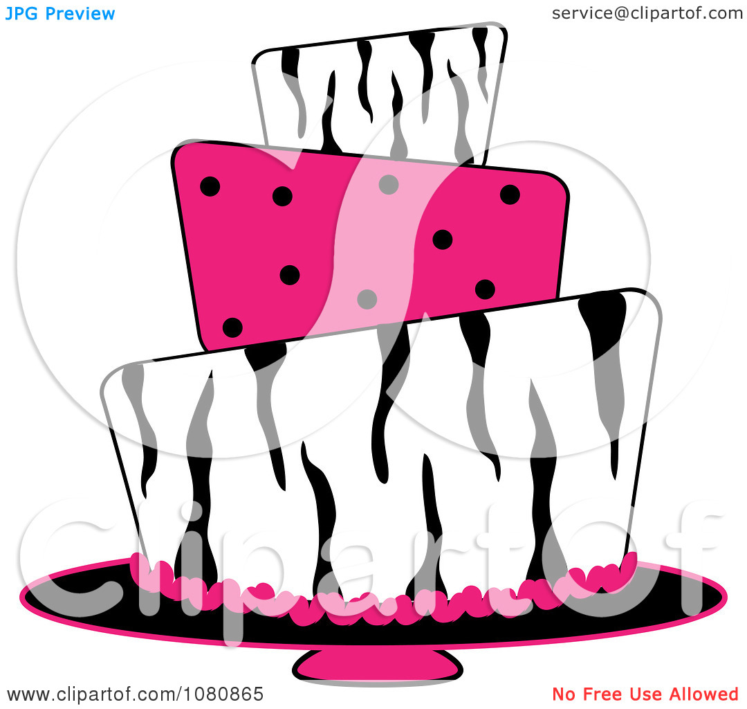 Tier Clipart Clipart Round Three Tiered Funky Zebra Print And Pink