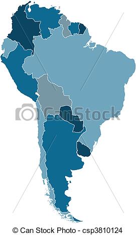 Vector Of South America Vector Map   Political Map Of South America