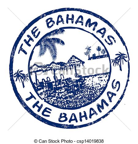 Vectors Of The Bahamas Stamp   Blue Grunge Rubber Stamp With The Name    