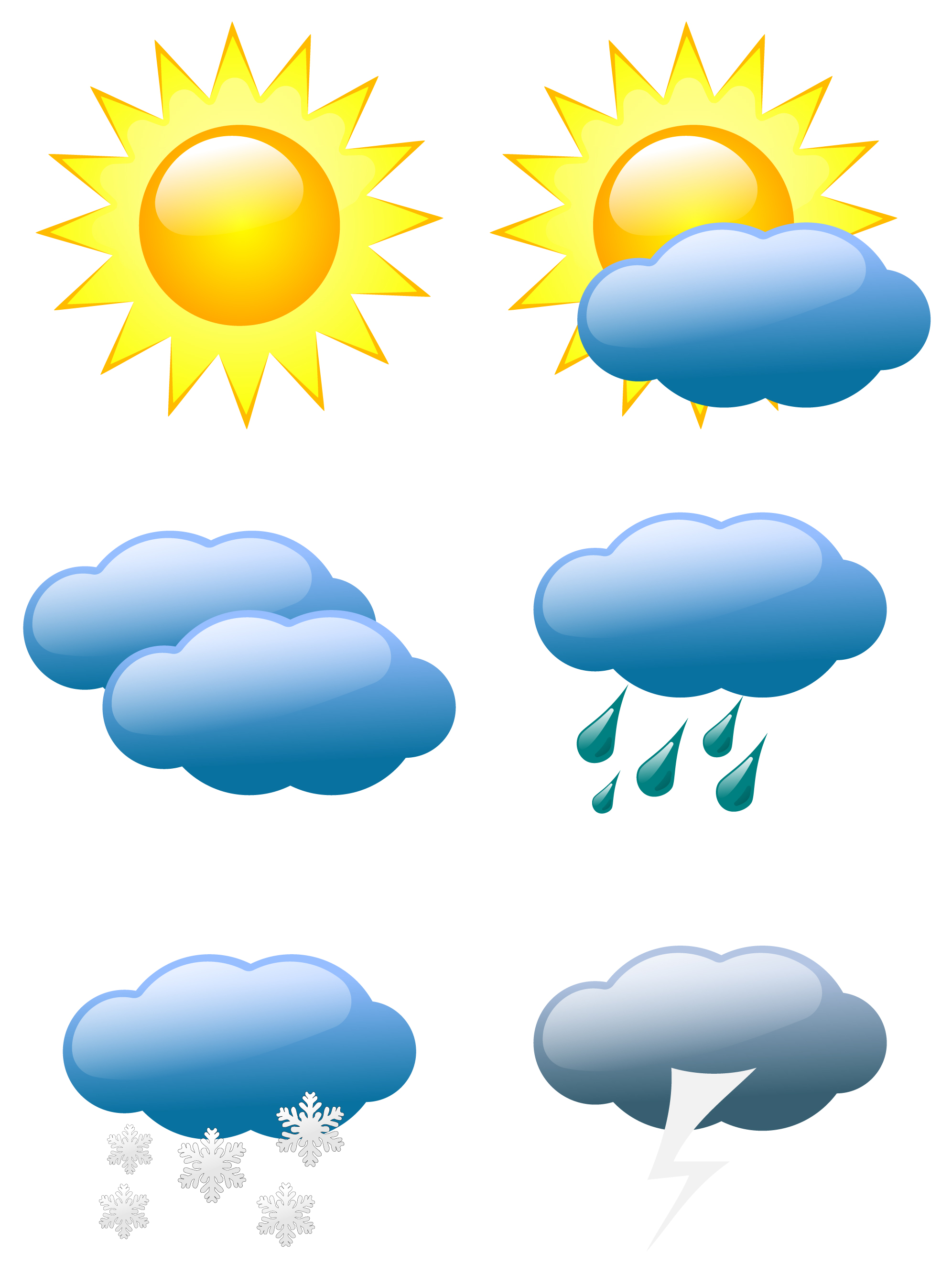 Weather Symbols Icons Clip Art