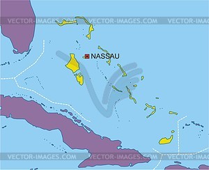 Bahamas Map   Vector Clipart