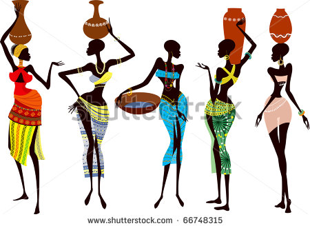 Beautiful African Women Stock Vector Illustration 66748315