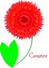 Carnation Clipart Image   Red Carnation Flower With Green Leaves