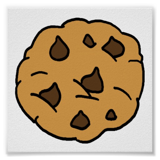 Cartoon Clipart Huge Chocolate Chip Cookie Dessert Poster   Zazzle