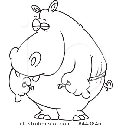 Cartoon Hippos Colouring Pages