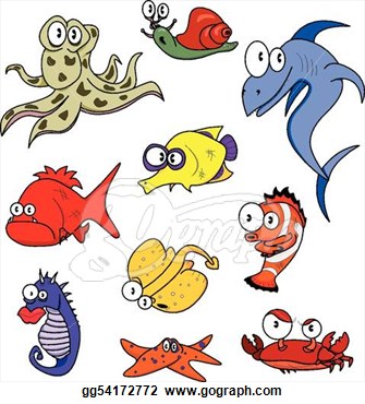 Cartoon Sea Creatures Sea Creatures Clipart Sea Creatures Clipart Baby