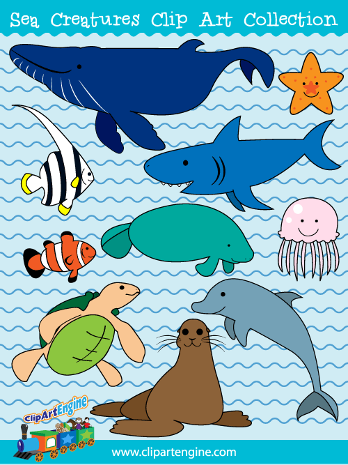 Clip Art Engine Products Animals Sea Creatures Clip Art Collection