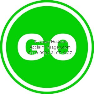 Clipart Illustration Of A Round Green Go Sign   Acclaim Stock