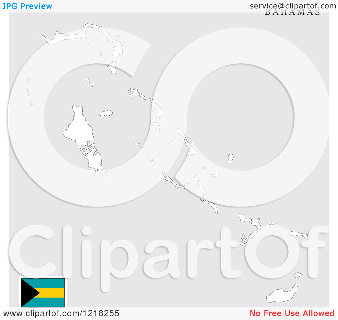 Clipart Of A Bahamas Map And Flag   Royalty Free Vector Illustration