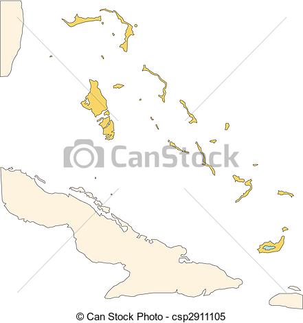 Clipart Vector Of Bahamas Islands Editable Vector Map Broken Down By