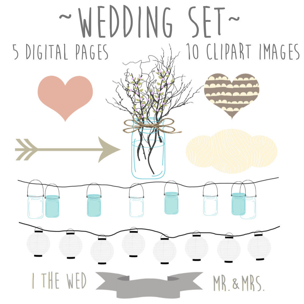 Country Wedding Clipart 5 Pages   10 Clipart   Wedding