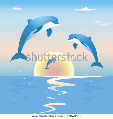 Dolphin Jumping In Sunset Clipart Dolphin Jumping Over Water Tattoo