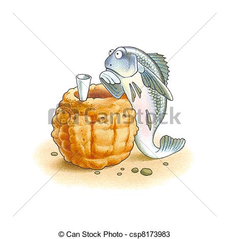 Drawings Of Sea Sponge And Fish Csp8173983   Search Clipart