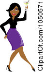 Funky African American Woman Dancing With A Cocktail By Pams Clipart