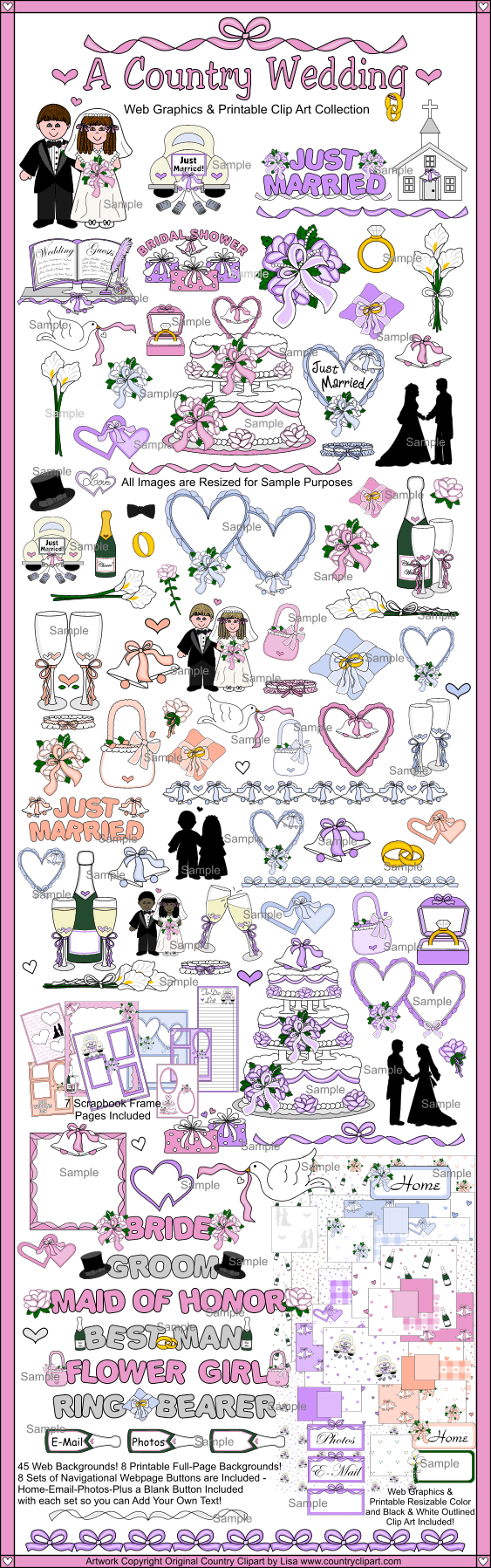 New A Country Wedding Collection 479 Wedding Graphics Clipart More
