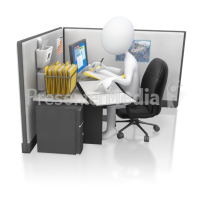 Office Worker Hard At Work   Business And Finance   Great Clipart